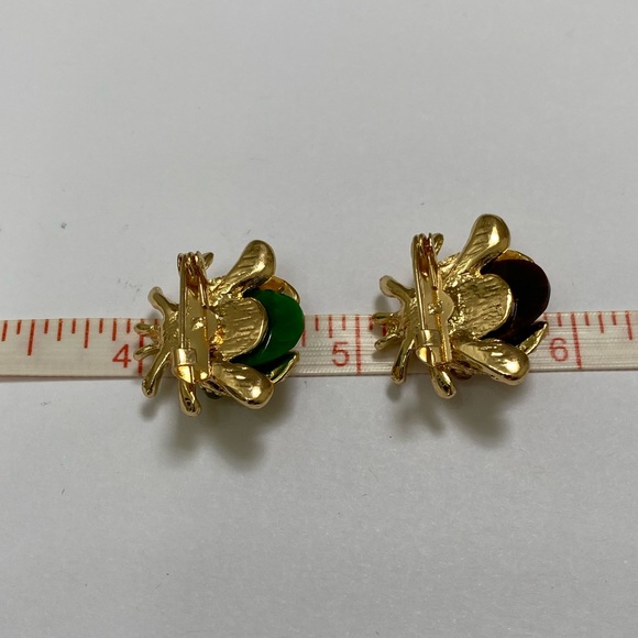 1 Brown and 1 Green small Rhinestone Insect/ Ladybug Brooch - Picture 6 of 8